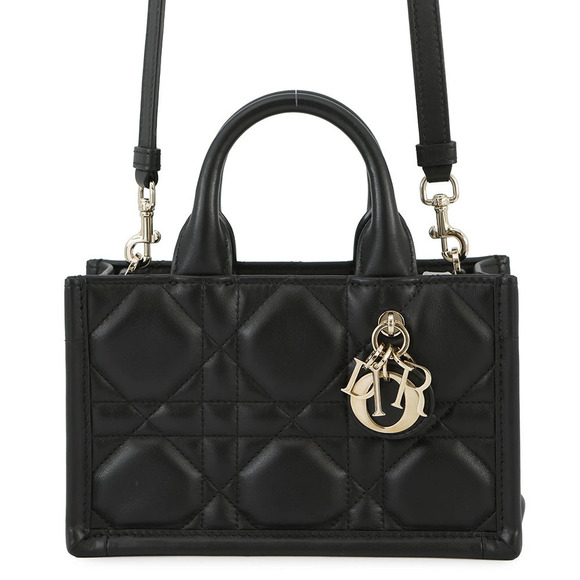 Dior Handbags - Dior Handbag Macro Cannage Book Tote Calf Leather Black Christian Bag
